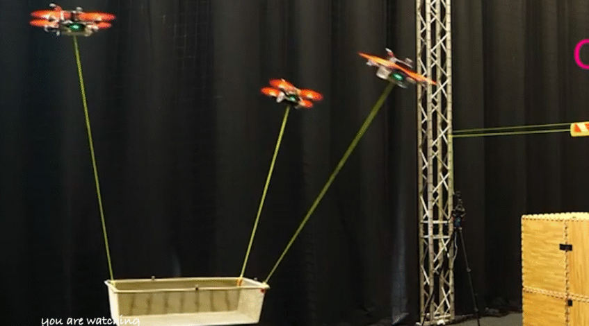 , drone; Ces drones transportent des charges utiles en équipe https://youtube.com/shorts/M48V0qv1yf8 AL