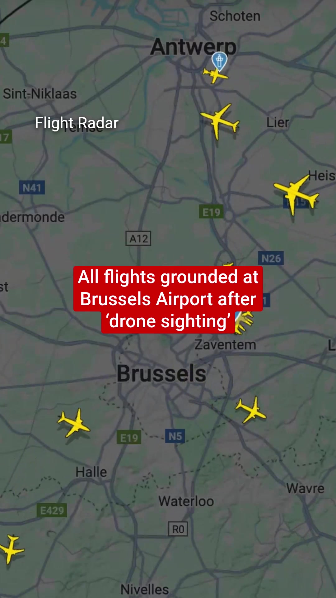 L'aéroport de Bruxelles a été fermé et tous les vols cloués au sol après le si signalé