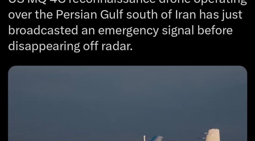 , drone; RUPTURE : Le drone espion MQ-4C de l’US Navy disparaît après un signal d’urgence au-dessus du Perse