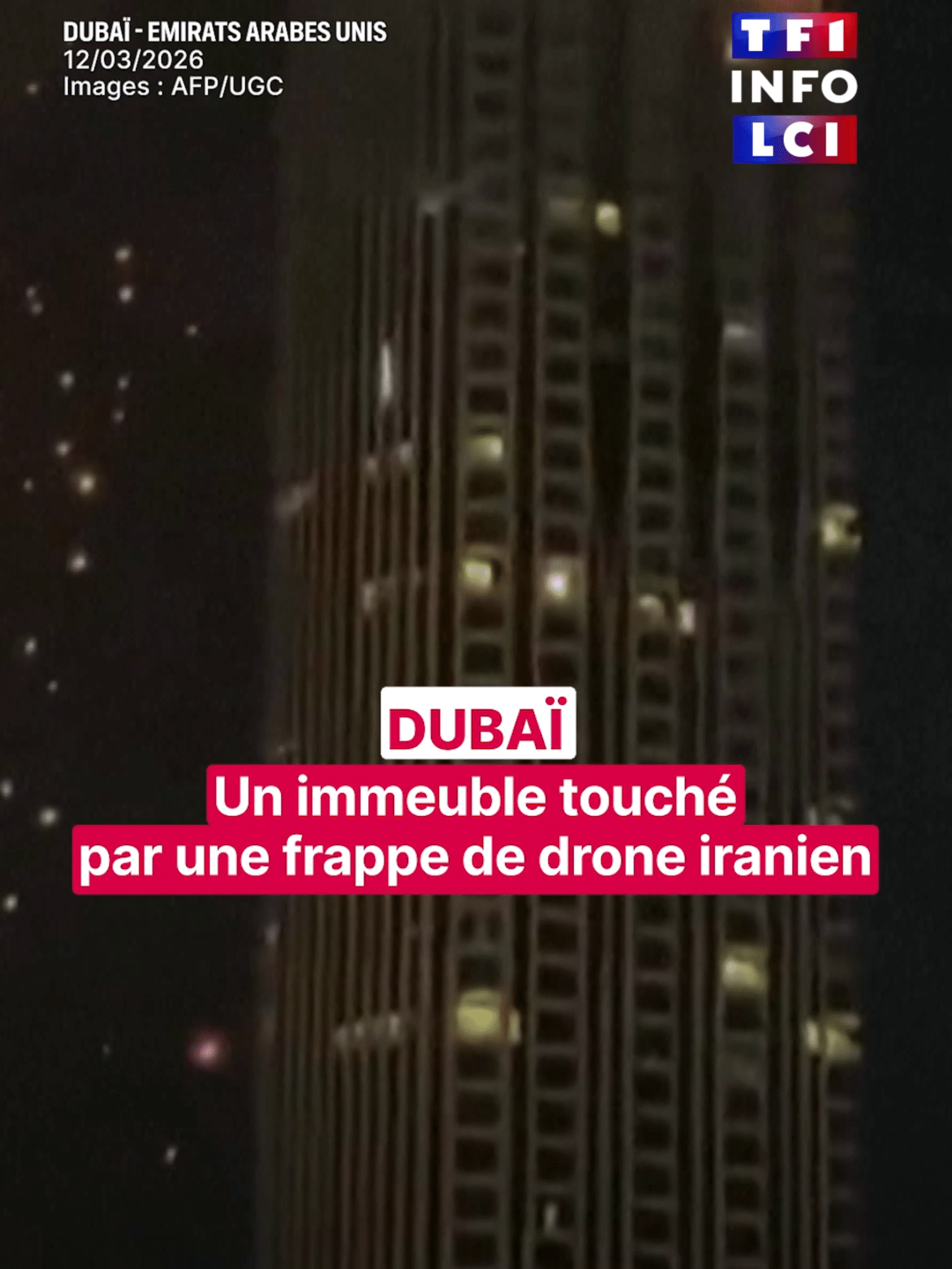 Un drone lancé par l’Iran aurait frappé un immeuble à Dubaï abritant des milita