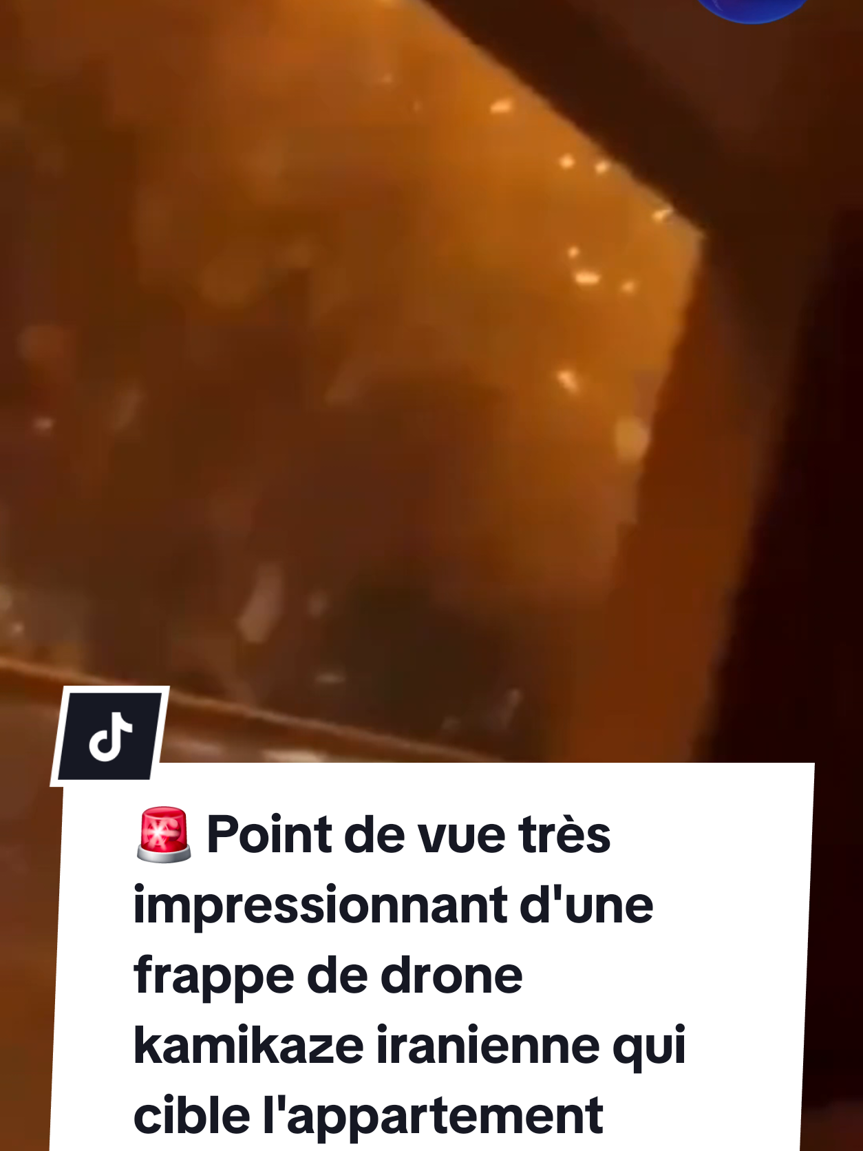 Point de vue très impressionnant d'une frappe de drone kamikaze iranienne qui