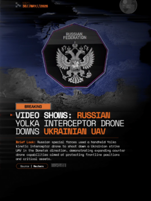 30//MAI//2026 | RUPTURE : Une vidéo montre le succès d’un drone intercepteur russe Yolka