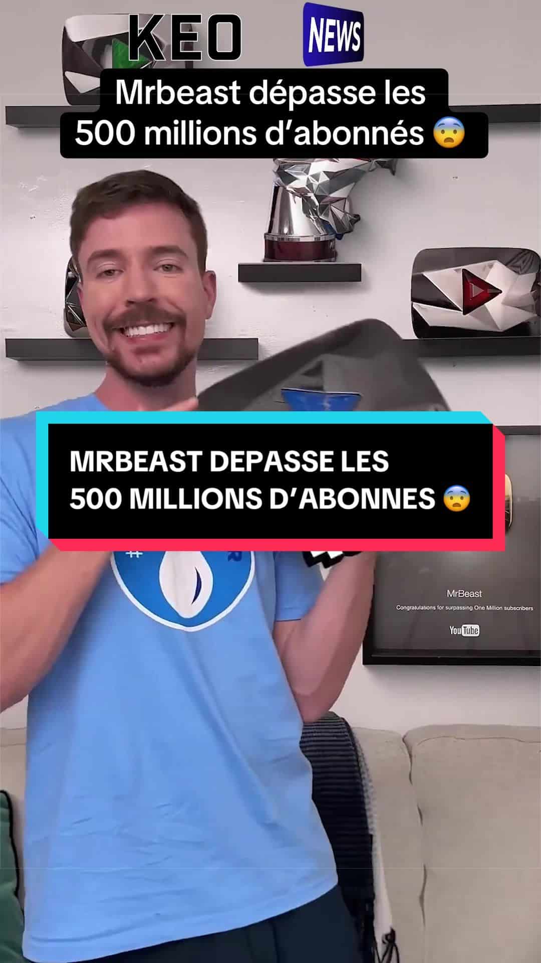 MRBEAST DÉPASSE LES 500 MILLIONS D’ABONNÉS SUR YOUTUBEvous êtes choqués ? Est-c