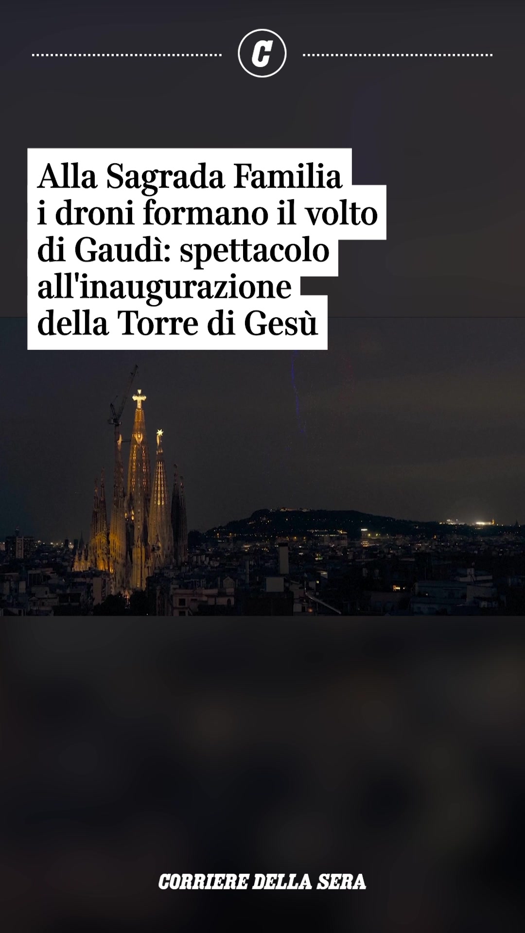 Spectacle de drones pour l'inauguration de la Tour de Jésus-Christ de la Sagrad
