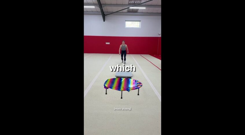 , (YouTuber): the rubber band one had us like 🫣 @LucieColebeck23 #trampoline #experiement