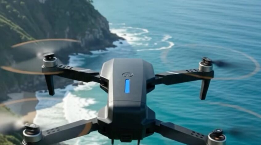 , drone; Drone com Câmera HD Foldable Controle Remoto + Case + Bateria Extra